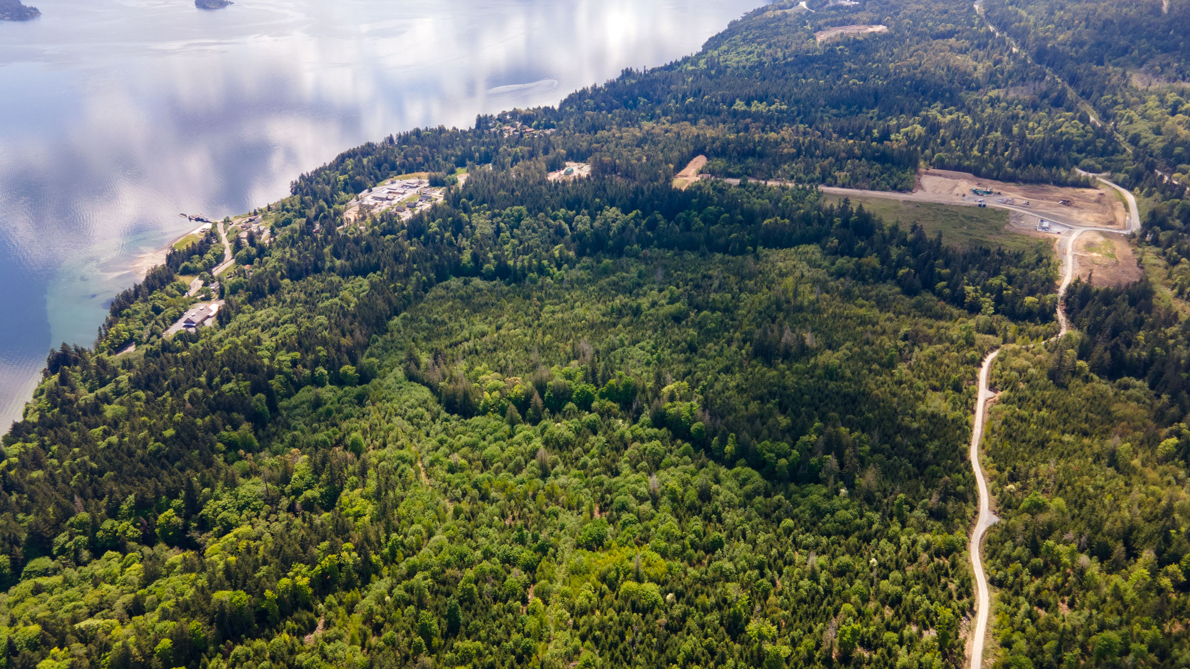 A drone overview of the southern reserve area.