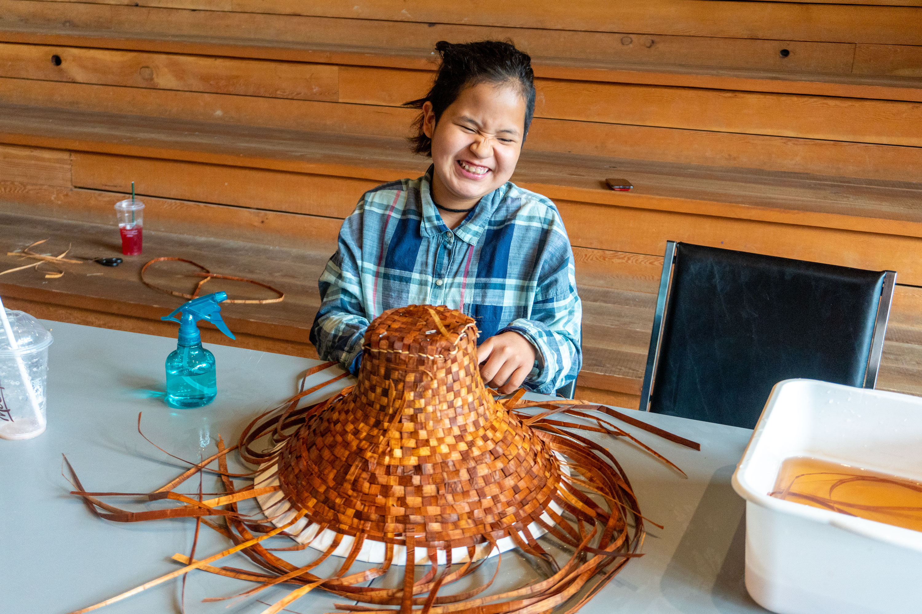 Cedar hat weaving class.